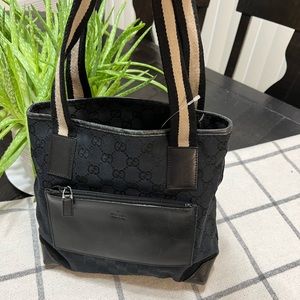 Gucci handbag navy blue canvas